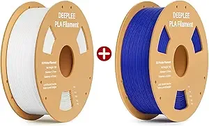 Deeplee3D DEEPLEE PLA 3D Printer Filament, 1kg White & 1kg Dark Blue