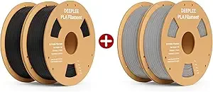 Deeplee3D DEEPLEE PLA 3D Printer Filament 2kg Black and 2kg Grey