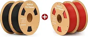 Deeplee3D DEEPLEE PLA 3D Printer Filament 2kg Black and DEEPLEE PLA+ 2KG Red