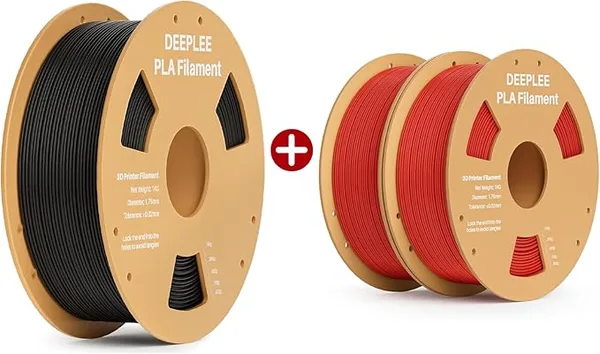 Deeplee3D DEEPLEE PLA 3D Printer Filament 1kg Black and 2kg Red