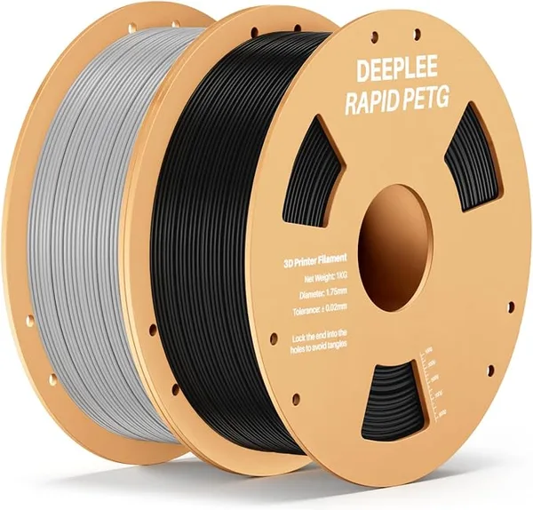 Deeplee3D Rapid PETG Filament, High Speed PETG 3D Printer Filament Up to/s, Dimensional Accuracy +/-, Fits for Most FDM 3D Printers, 2 Pack 1kg Black & Gray