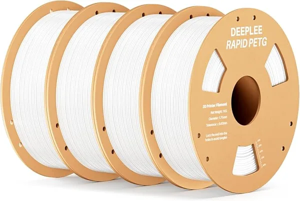 Deeplee3D Rapid PETG Filament, High Speed PETG 3D Printer Filament Up to/s, Dimensional Accuracy +/-, Fits for Most FDM 3D Printers, 4 Pack 1kg White