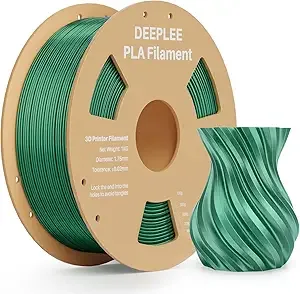 Deeplee3D DEEPLEE Silk PLA 3D Printer Filament 1kg, Silk Holly Green PLA, Dimensional Accuracy +/-, Smooth & Shiny Texture, Multi Color 3D Printing Filament