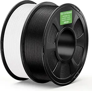 Deeplee3D DEEPLEE PLA+ 2.0 Filament, Stronger Toughness 3D Printer Filament, Black White 2KG, Upgrade PLA Plus 3D Printer Filament, High Speed PLA+ Filament for Most FDM 3D Drucker