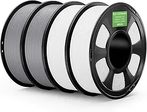 Deeplee3D DEEPLEE PLA+ 2.0 Filament, Stronger Toughness 3D Printer Filament, White Grey 4KG, Upgrade PLA Plus 3D Printer Filament, High Speed PLA+ Filament for Most FDM 3D Drucker