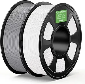 Deeplee3D DEEPLEE PLA+ 2.0 Filament, Stronger Toughness 3D Printer Filament, White Grey 2KG, Upgrade PLA Plus 3D Printer Filament, High Speed PLA+ Filament for Most FDM 3D Drucker