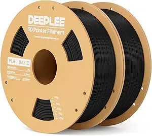 Deeplee3D DEEPLEE PLA Basic 3D Printer Filament, 3D Printing Filament with Dimensional Accuracy +/-, Neatly Wound, No Clogging, Best for Beginners, Fits for Most FDM 3D Printers 2KG Black