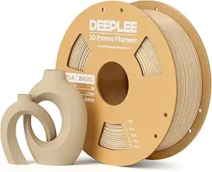 Deeplee3D DEEPLEE PLA Basic 3D Printer Filament, 3D Printing Filament with Dimensional Accuracy +/-, Neatly Wound, No Clogging, Best for Beginners, Fits for Most FDM 3D Printers 1KG Beige