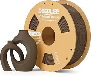 Deeplee3D DEEPLEE PLA Basic 3D Printer Filament, 3D Printing Filament with Dimensional Accuracy +/-, Neatly Wound, No Clogging, Best for Beginners, Fits for Most FDM 3D Printers 1KG Brown
