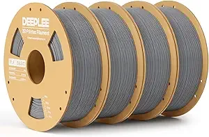 Deeplee3D DEEPLEE PLA Basic 3D Printer Filament, 3D Printing Filament with Dimensional Accuracy +/-, Neatly Wound, No Clogging, Best for Beginners, Fits for Most FDM 3D Printers 4KG Grey