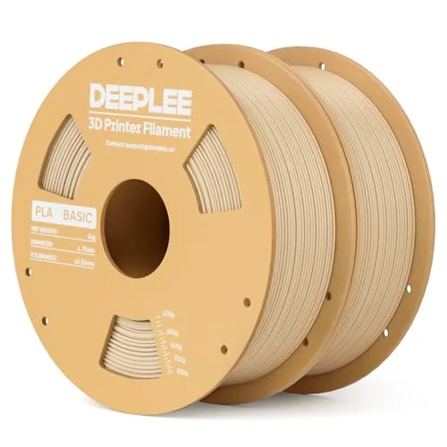 Deeplee3D DEEPLEE PLA Basic 3D Printer Filament, 3D Printing Filament with Dimensional Accuracy +/-, Neatly Wound, No Clogging, Best for Beginners, Fits for Most FDM 3D Printers 2KG Beige