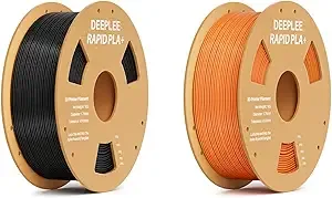 Deeplee3D DEEPLEE Rapid PLA Plus Filament, High Speed 3D Printer Filament Up to/s, Black 1kg and Orange 1kg