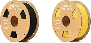 Deeplee3D DEEPLEE Matte PLA Filament 1kg Black and 1kg Sunshine Yellow