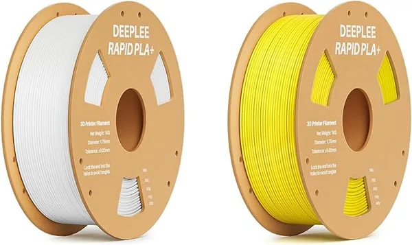 Deeplee3D DEEPLEE Rapid PLA Plus Filament, High Speed 3D Printer Filament Up to/s, White 1kg and Yellow 1kg