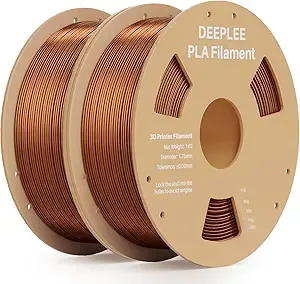 Deeplee3D DEEPLEE Silk PLA 3D Printer Filament 2kg, Silk Copper PLA, Dimensional Accuracy +/-, Smooth & Shiny Texture, Multi Color 3D Printing Filament
