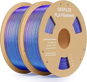 Deeplee3D DEEPLEE Silk PLA 3D Printer Filament 2kg, Silk Dual Color Blue Purple PLA, Dimensional Accuracy +/-, Smooth & Shiny Texture, Multi Color 3D Printing Filament
