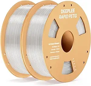 Deeplee3D DEEPLEE Rapid PETG Filament, High Speed PETG 3D Printer Filament Up to/s, Dimensional Accuracy +/-, Fits for Most FDM 3D Printers, 2kg Transparent