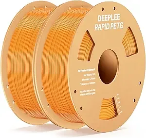 Deeplee3D DEEPLEE Rapid PETG Filament, High Speed PETG 3D Printer Filament Up to/s, Dimensional Accuracy +/-, Fits for Most FDM 3D Printers, 2kg Orange