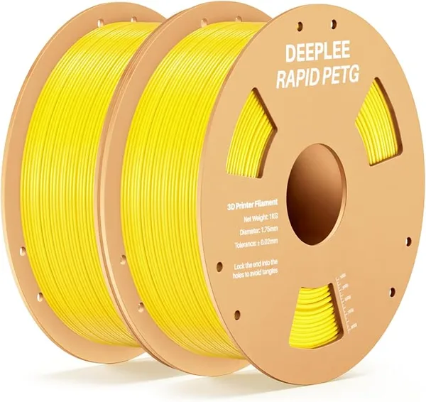 Deeplee3D Rapid PETG Filament, High Speed PETG 3D Printer Filament Up to/s, Dimensional Accuracy +/-, Fits for Most FDM 3D Printers, 2kg Yellow