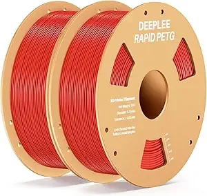 Deeplee3D DEEPLEE Rapid PETG Filament, High Speed PETG 3D Printer Filament Up to/s, Dimensional Accuracy +/-, Fits for Most FDM 3D Printers, 2kg Red