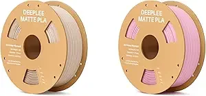 Deeplee3D DEEPLEE Matte PLA Filament, 3D Printer Filament Dimensional Accuracy +/-, 1kg Beige and 1kg Sakura Pink