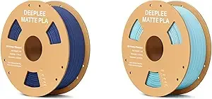 Deeplee3D DEEPLEE Matte PLA Filament, 3D Printer Filament Dimensional Accuracy +/-, 1kg Navy Blue and 1kg Ice Blue