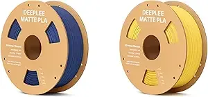 Deeplee3D DEEPLEE Matte PLA Filament, 3D Printer Filament Dimensional Accuracy +/-, 1kg Navy Blue and 1kg Sunshine Yellow