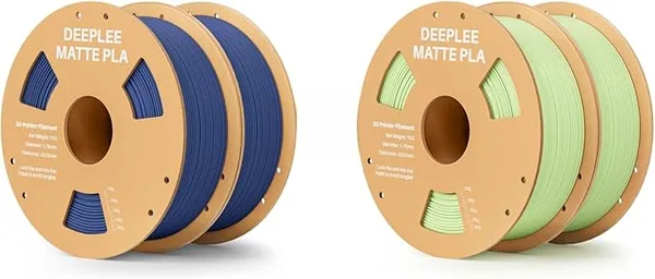 Deeplee3D DEEPLEE Matte PLA Filament, 3D Printer Filament Dimensional Accuracy +/-, 2 Pack Navy Blue and 2 Pack Mint Green