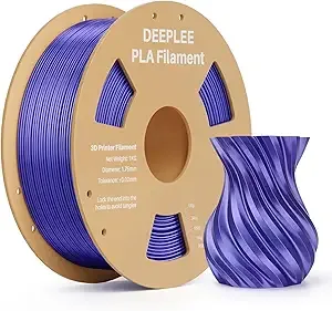 Deeplee3D DEEPLEE Silk PLA 3D Printer Filament 1kg, Silk Bluish Purple PLA, Dimensional Accuracy +/-, Smooth & Shiny Texture, Multi Color 3D Printing Filament
