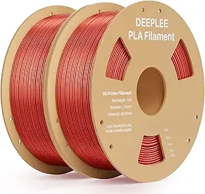 Deeplee3D DEEPLEE Silk PLA 3D Printer Filament 2kg, Silk True Red PLA, Dimensional Accuracy +/-, Smooth & Shiny Texture, Multi Color 3D Printing Filament