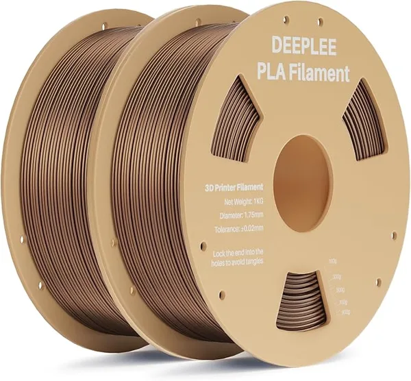 Deeplee3D DEEPLEE Metallic Bronze PLA Filament, 2kg Metal-Like Shiny 3D Printer Filament Dimensional Accuracy +/-, Smooth, Shiny & Metallic Texture, Fits for Most FDM 3D Printers