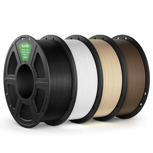 Deeplee3D DEEPLEE PLA PRO Filament, Stronger Toughness 3D Printer Filament 4KG, PLA Filament Dimensional Accuracy +/-, Neatly Wound, Fits Most FDM 3D Printer, Black White Beige Braun