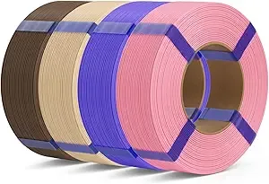 Deeplee3D DEEPLEE PLA Basic Refill Filament, No Spool 3D Printer Filament, Dimensional Accuracy +/-, Fits for Most FDM 3D Printers, 4KG Pink/Purple/Beige/Brown