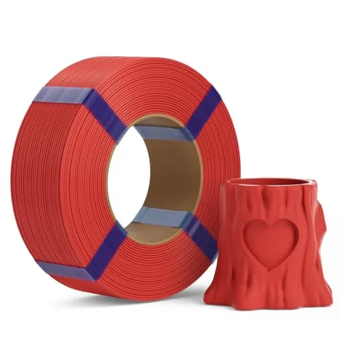 Deeplee3D DEEPLEE PLA Basic Refill Filament, No Spool 3D Printer Filament, Dimensional Accuracy +/-, Fits for Most FDM 3D Printers, 1KG Red