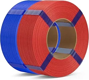 Deeplee3D DEEPLEE PLA Basic Refill Filament, No Spool 3D Printer Filament, Dimensional Accuracy +/-, Fits for Most FDM 3D Printers, 2KG Red/Blue