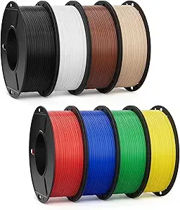 Deeplee3D DEEPLEE Rapid PETG Filament 8 Pack 250g Bundle, High Speed PETG 3D Printer Filament Up to/s, Dimensional Accuracy +/-, Black/White/Brown/Beige/Red/Blue/Green/Yellow