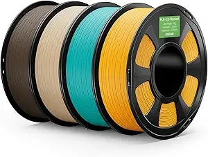 Deeplee3D DEEPLEE PLA+ 2.0 Filament, 3D Printer Filament,High Speed PLA+ Filament for Most FDM 3D Printer, Sunflower Yellow Turquoise Beige & Brown 4kg