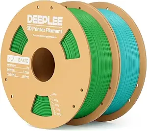 Deeplee3D DEEPLEE Basic PLA Filament, 3D Printer Filament, Grass Green & Turquoise 2kg