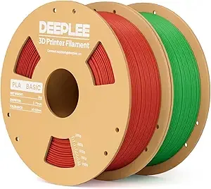 Deeplee3D DEEPLEE Basic PLA Filament, 3D Printer Filament, Red & Grass Green 2kg