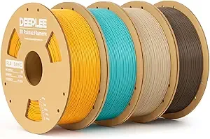 Deeplee3D DEEPLEE Basic PLA Filament, 3D Printer Filament, Sunflower Yellow Turquoise Beige & Brown 4kg