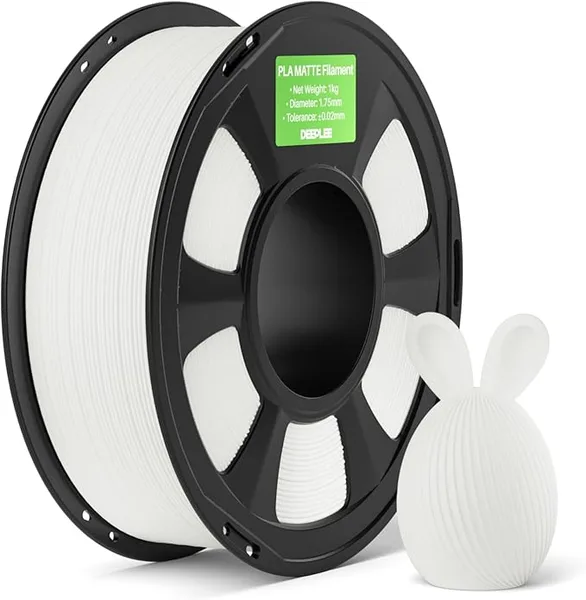 Deeplee3D DEEPLEE Matte PLA Filament, 1kg White, 3D Printer Filament Dimensional Accuracy +/-, Smooth Texture, Fits for Most FDM 3D Printers