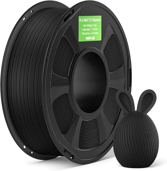 Deeplee3D DEEPLEE Matte PLA Filament, 1kg Black, 3D Printer Filament Dimensional Accuracy +/-, Smooth Texture, Fits for Most FDM 3D Printers