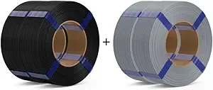 Deeplee3D DEEPLEE PLA Basic Refill Filament 2KG Black & 2KG Grey, No Spool 3D Printer Filament, Dimensional Accuracy +/-, Fits for Most FDM 3D Printers