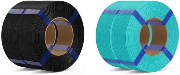 Deeplee3D PLA Basic Refill Filament 2KG Black & 2KG Turquoise, No Spool 3D Printer Filament, Dimensional Accuracy +/-, Fits for Most FDM 3D Printers