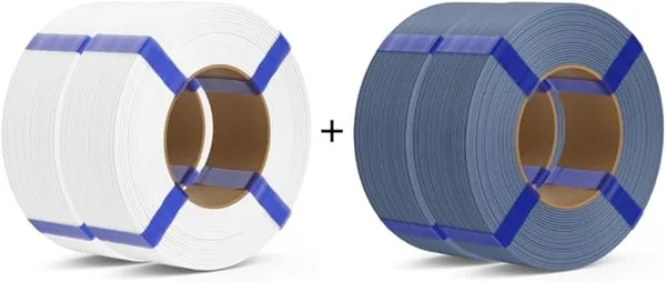 Deeplee3D DEEPLEE PLA Basic Refill Filament 2KG White & 2KG Blue Grey No Spool 3D Printer Filament, Dimensional Accuracy +/-, Fits for Most FDM 3D Printers