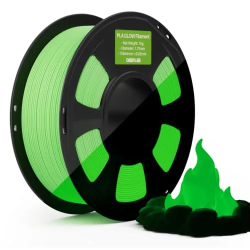 Deeplee3D DEEPLEE Glow in The Dark PLA Filament 1KG Glow Green, 3D Printer Filament Dimensional Accuracy +/-, Best with UV Lamps, Fits for Most FDM 3D Printers