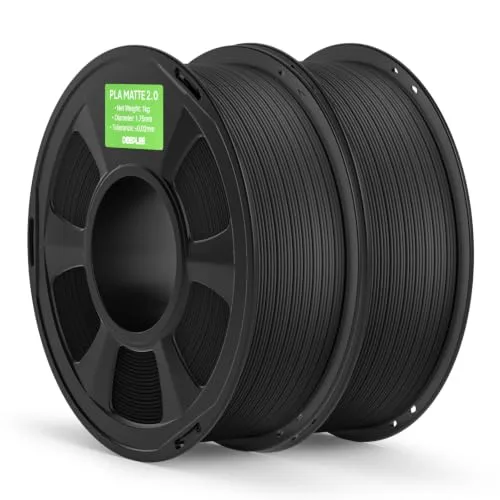 Deeplee3D DEEPLEE Matte PLA 2.0 Filament, 3D Printer Filament Dimensional Accuracy +/-, No Clogging, Smooth Texture, 2KG Grey Black