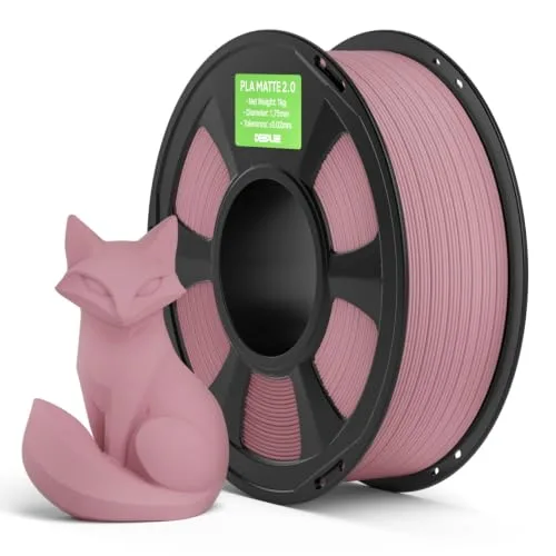 Deeplee3D DEEPLEE Matte PLA 2.0 Filament, 3D Printer Filament Dimensional Accuracy +/-, No Clogging, Smooth Texture, 1KG Peach Pink