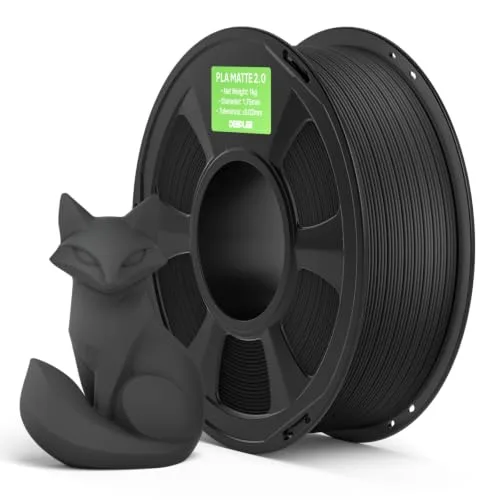 Deeplee3D DEEPLEE Matte PLA 2.0 Filament, 3D Printer Filament Dimensional Accuracy +/-, No Clogging, Smooth Texture, 1KG Grey Black
