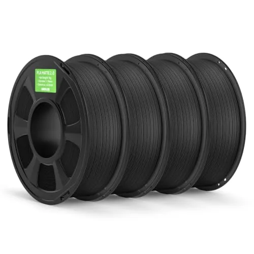 Deeplee3D DEEPLEE Matte PLA 2.0 Filament, 3D Printer Filament Dimensional Accuracy +/-, No Clogging, Smooth Texture, 4KG Grey Black